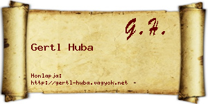 Gertl Huba névjegykártya